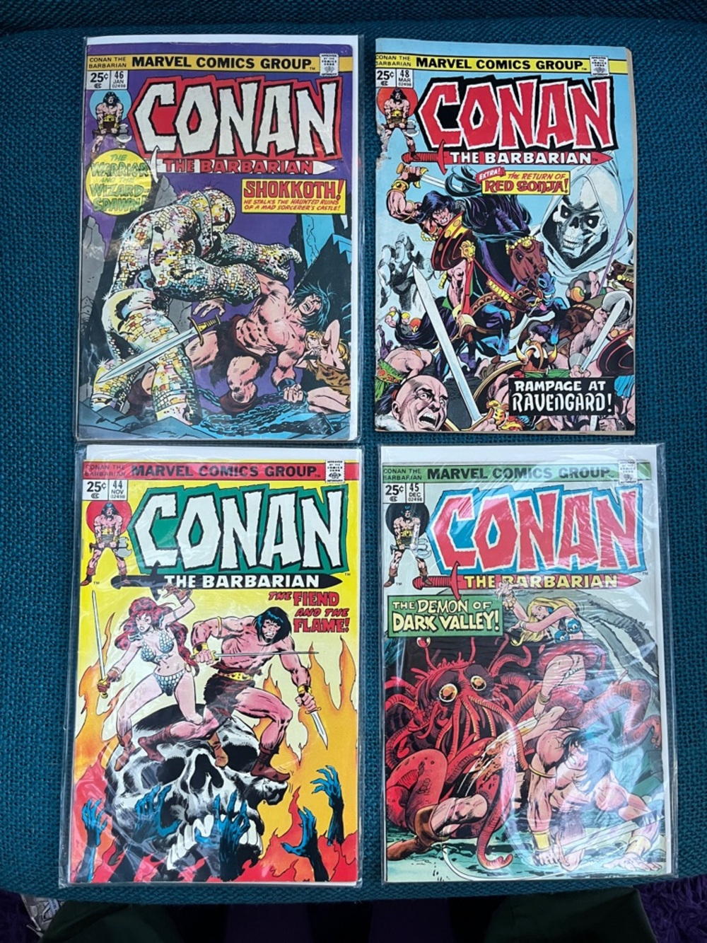 Vintage Marvel Conan the Barbarian Comic Lot of 4 (44, 45, 46, 49)